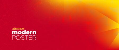 Abstract Geometric Poster. Triangular Landing Page. Red Vector Wallpaper. Gradient 3d Color Design....