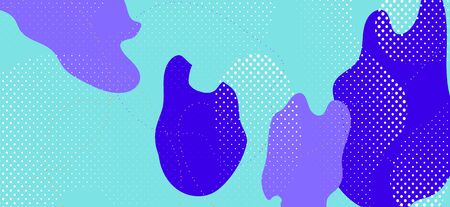 Purple Memphis Shapes. Creative Geometric Decoration. Futuristic Fluid Backdrop. Bright Flow...