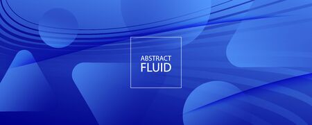 Blue Futuristic Abstract. Creative Concept. 3d Gradient Landing Page. Wavy Vivid Poster. Minimal Futuristic Abstract. Flow Lines Illustration. 3d Fluid Banner. Blue Futuristic Abstract.のイラスト素材