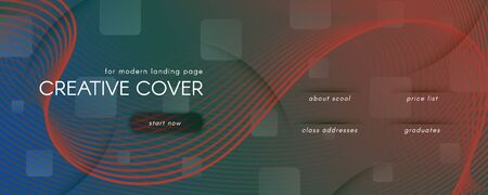 Fluid Geometric Abstract. Vivid Futuristic Shape Background. Green Creative Pattern. Graphic Dynamic Template. Flow Flyer. 3d Wave Wallpaper. Gradient Geometric Abstract. Vector Lines.のイラスト素材