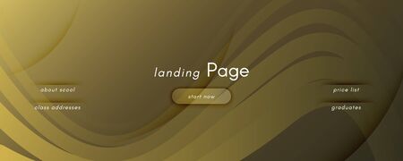 Abstract Vector Curve. Golden Gradient Background. 3d Flow Line. Technology Poster. Gold Abstract Vector Curve. Vivid Vibrant Elements. Fluid Website. Geometric Abstract Vector Curve.のイラスト素材