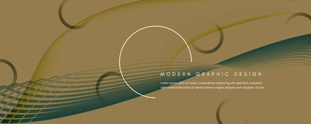 Green Landing Page Design. 3d Flow Line Brochure. Vector Creative Movement. Army Dynamic Template. Landing Page Design. Fluid Modern Elements. Business Landing Page Design.のイラスト素材