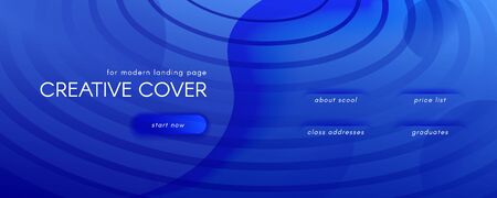 Blue Futuristic Abstract. Technology Concept. 3d Geometric Landing Page. Graphic Vector Texture. Digital Futuristic Abstract. Flow Shape Illustration. 3d Fluid Pattern. Blue Futuristic Abstract.のイラスト素材