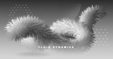 Liquid Wave Abstract. Flow Dynamic Movement. Gradient Template. Vector Modern Wave Abstract. Creative Neon Shape. Graphic Poster. 3d Color Digital Concept. Wave Abstract. Fluid Vibrant Flyer.のイラスト素材