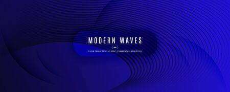 Deep Futuristic Background. Fluid Line Banner. Abstract Wallpaper. Color Digital Flyer. Gradient...