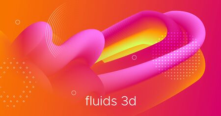Fluid Liquid Art. Orange Neon Background. Vibrant Wallpaper. Color Digital Cover. Futuristic Motion. Bright Liquid Art. Wave Dynamic Design. Modern Creative Liquid Art. Flow Gradient Concept.のイラスト素材