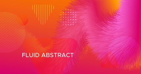 Neon Liquid Art. Red 3d Concept. Gradient Wallpaper. Color Music Design. Futuristic Motion. Digital Liquid Art. Wave Dynamic Poster. Trendy Creative Liquid Art. Fluid Vibrant Pattern.のイラスト素材