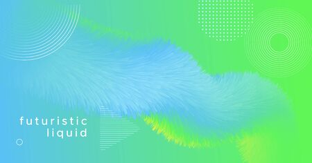 Graphic Fluid. Flow Abstract Background. Liquid Geometric Flyer. Bright Movement. Neon Graphic Fluid. Gradient Wave Template. Trendy Motion. Vibrant Concept. 3d Color Design. Blue Graphic Fluid.のイラスト素材