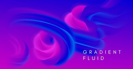 Pink Fluid Futuristic Liquid. Color Trendy Poster. 3d Dynamic Background. Blue Creative Movement....