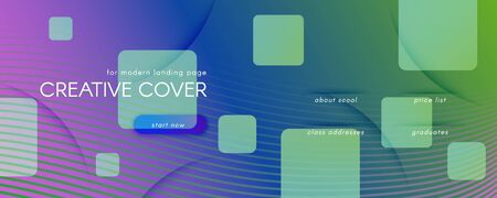 Fluid Geometric Abstract. Curve Gradient Line Movement. Colorful Business Brochure. Vibrant Futuristic Magazine. Geometric Abstract. Flow Concept. 3d Poster. Color Geometric Abstract.のイラスト素材