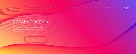 Bright Fluid Shape. Flow Abstract Design. Color Geometric Lines. Creative Fluid Shape. Modern...