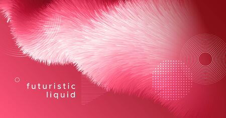 Flowing Fluid. 3d Cover. Red Graphic Wallpaper. Color Creative Shapes. Vibrant Motion. Flowing Fluid. Trendy Dynamic Banner. Liquid Futuristic Background. Wave Concept. Music Flowing Fluid.のイラスト素材