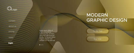 Abstract Vector Curve. Golden Gradient Landing Page. 3d Flow Shape. Minimal Brochure. Gold Abstract...