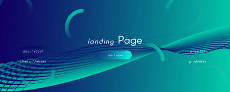 Blue Dynamic Wave. Fluid Abstract Elements. Color Geometric Line. Dynamic Wave. Vibrant Pattern. Flow Design. 3d Background. Futuristic Landing Page. Dark Technology Illustration. Dynamic Wave.のイラスト素材