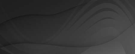 Black Digital Background. Fluid Abstract Layout. Vector Dynamic Lines. Creative Digital Background. Modern Banner. Flow Design. Geometric Movement. Digital Background. Gray Template.のイラスト素材