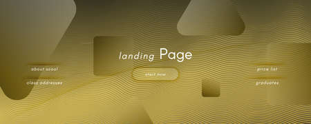 Abstract Vector Curve. Gold Gradient Background. 3d Flow Line. Business Banner. Yellow Abstract Vector Curve. Vivid Graphic Flyer. Fluid Magazine. Futuristic Abstract Vector Curve.のイラスト素材