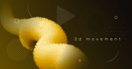 Fluid Poster Cover. Gold Modern Banner. Color Creative Concept. 3d Gradient Motion. Neon Fluid...