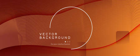 Wave Fluid Flow. Orange Dynamic Wallpaper. 3d Abstract Shape. Business Brochure. Yellow Fluid Flow. Vivid Graphic Elements. Abstract Website. Technology Pattern. Geometric Fluid Flow.のイラスト素材