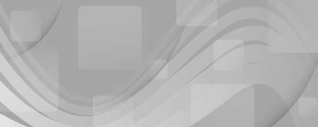 Gray Memphis Fluid Shapes. Abstract Flow Lines Pattern. Color Technology Background. White Geometric...