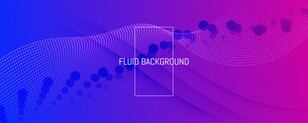 Website Template with Wave Shapes. Creative Pattern. Memphis Fluid Elements.のイラスト素材