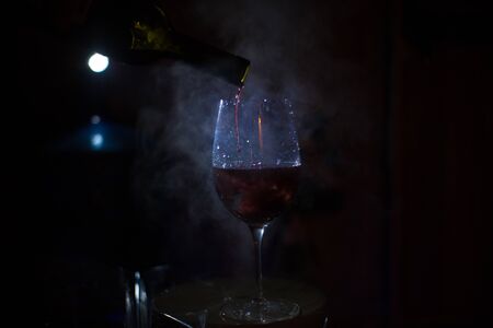 glass on a dark backgroundの写真素材