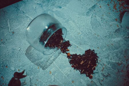 can with tea, top viewの写真素材