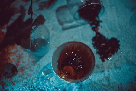 cup of tea, top view.の写真素材