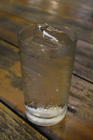 a glass of water