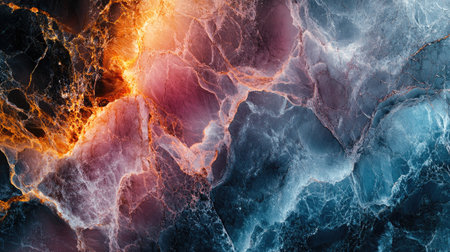 Discover a mesmerizing polished marble surface showcasing captivating colors and intricate patterns. Ideal for elegant backgrounds or artistic designs.の素材