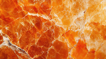 Stunning polished marble surface showcasing captivating orange tones and detailed textures. Ideal for use in graphic design, backgrounds, and interior decor.の素材