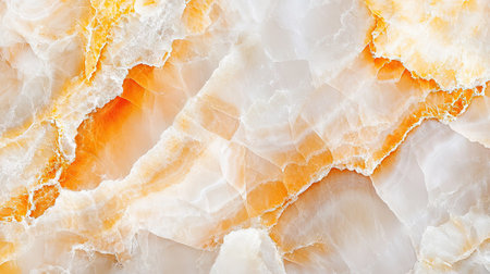 This high-resolution abstract background features a stunning combination of orange and white marble textures, perfect for elegant design projects or artistic displays.の素材