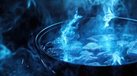 A mesmerizing traditional Japanese hotpot cooking scene showcasing steaming ingredients in a rich broth. Perfect for food lovers and culinary enthusiasts.の素材