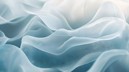 Abstract background with layers of translucent shapes in cool tones, creating a sense of depth.の素材