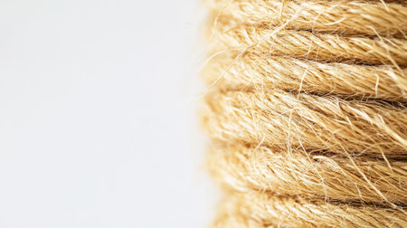 This close-up shot features a neatly coiled bundle of natural fiber, showcasing intricate textures and minimalist design. Ideal for crafting and material-themed projects.の素材
