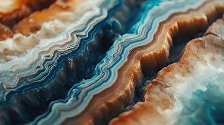 A stunning close-up image of a beautiful agate geode slice, showcasing intricate layers and vibrant colors. Ideal for nature and geology projects.の素材