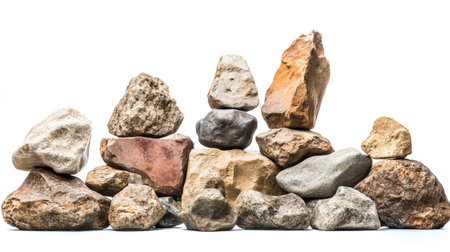 A captivating arrangement of piled rocks showcasing various shapes and textures, perfect for backgrounds or nature-inspired designs. Explore the beauty of geology.の素材