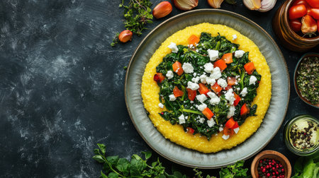 Vibrant polenta served with sautの素材