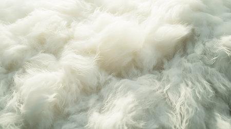 This image showcases a close-up of soft and fluffy white texture, creating a calm and serene atmosphere. Perfect for backgrounds or abstract designs.の素材