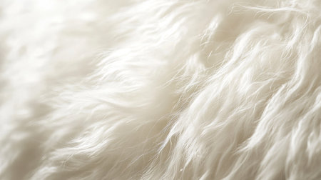 This close-up photography showcases the delicate texture of soft white wool. The image highlights the gentle fibers, creating a serene and cozy ambiance ideal for various design purposes.の素材