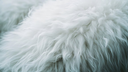 A captivating close-up shot of soft and fluffy white sheep fur, showcasing the intricate textures and gentle appearance, ideal for nature and animal themes.の素材