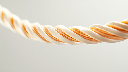 Electrical cables running through a conduit with a clean, neutral background for ample copy space.の素材