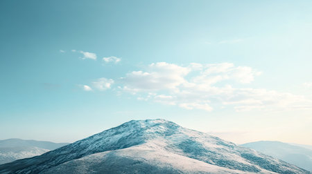 Flat lay of a serene mountain top with a large expanse of sky above, offering perfect copy space for branding or promotional materialsの素材
