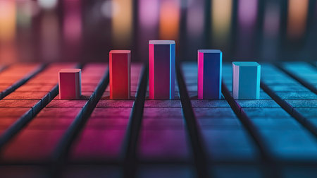 Top view of a bar graph with varying heights of bars and an open space at the bottom for additional text or data insights. -の素材