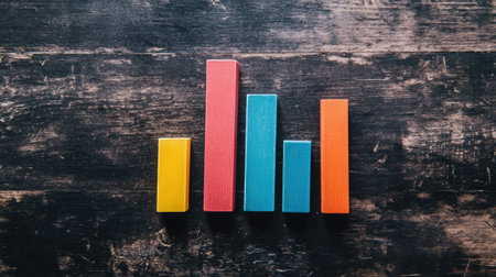 Top view of a bar graph with multiple bars and a wide empty space at the top for adding titles or additional information.の素材