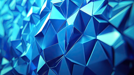 This modern blue geometric abstract background features a dynamic array of shapes and angles, creating a vibrant and visually striking design perfect for various applications.の素材