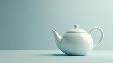 A tapered teapot with a minimalistic background, offering room for text. -の素材