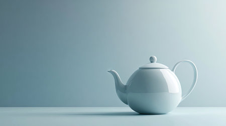 A tapered teapot with a minimalistic background, offering room for text. -の素材
