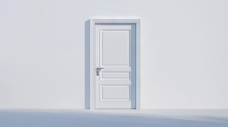 This high-resolution 3D rendering showcases a sleek modern door design against a minimalist backdrop, perfect for architectural and interior inspiration.の素材
