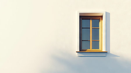 A sleek wooden window design showcasing a modern aesthetic. The minimalist architecture highlights clean lines and elegance, perfect for contemporary spaces.の素材