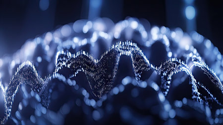 Detailed shot of a modern EEG device with electrical wave patterns representing brain activityの素材